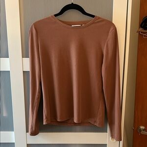 Frank & Oak, L Women's Long Ribbed Sleeve Top - Brown